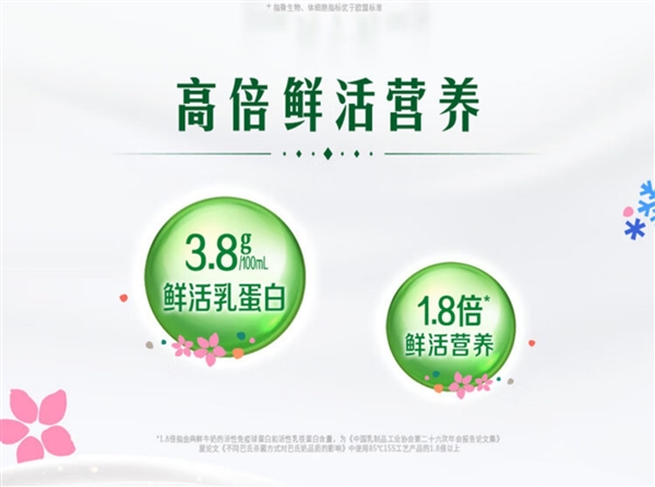 3.8g乳蛋白：金典鲜牛奶39.9元9瓶大促