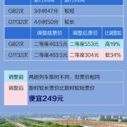 中国铁路部分高铁实行市场化票价：票价最高涨19% 最低降34%