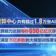 国内最大智算中心正式投用：每秒690亿亿次浮点运算 可训练万亿参数大模型