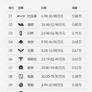 中国新能源品牌单周销量榜：比亚迪杀疯了 以一打九